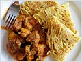 Chicken Curry (with Roti Jala or Malaysian Lacy Pancakes)