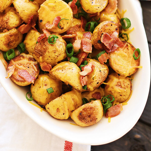 Cheesy Roasted Potatoes with Bacon