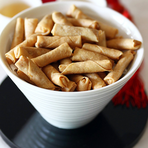 Mini Spring Rolls with Chicken Floss