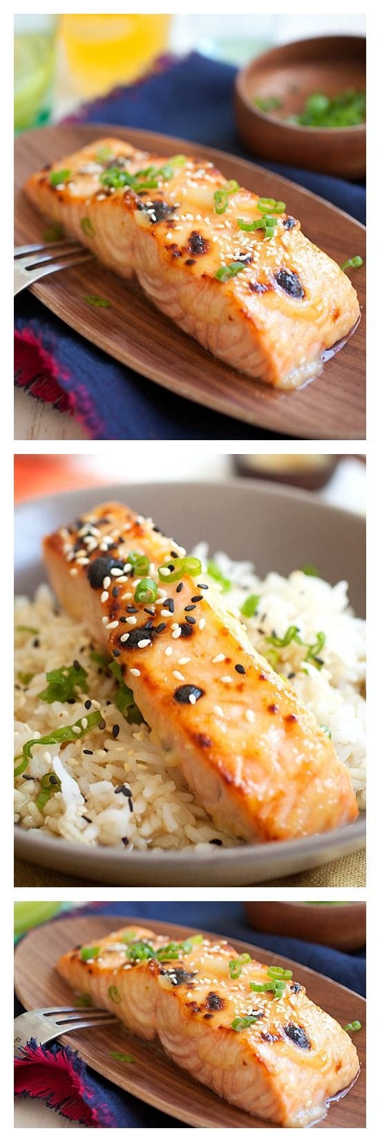 Miso-glazed broiled salmon - quick and easy recipe that takes only 15 minutes | rasamalaysia.com