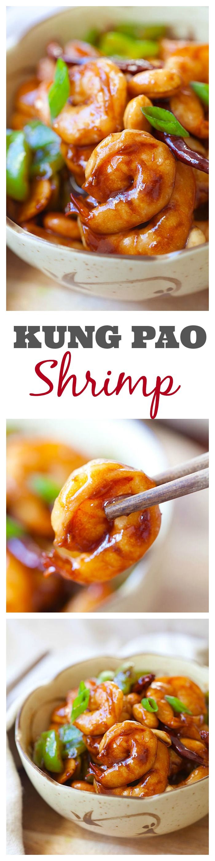 Kung Pao Shrimp recipe that is super easy to make at home in less than 30 minutes but much better and healthier than Kung Pao Shrimp takeout from restaurants | rasamalaysia.com