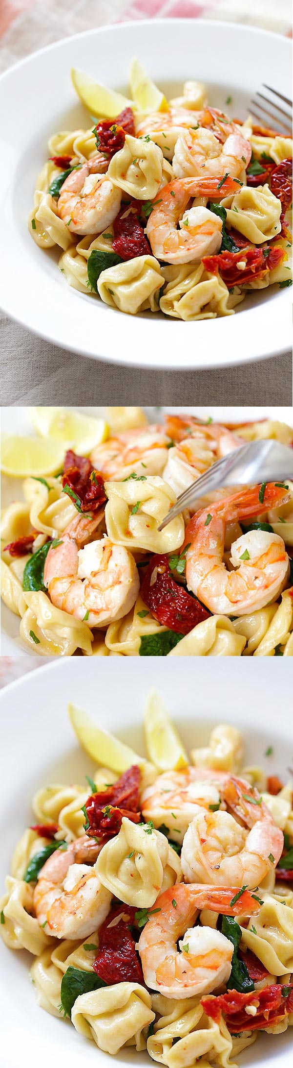 Amazing recipe for homemade Garlic Shrimp Tortellini. Budget-friendly and the taste is better than any Italian restaurant's! | rasamalaysia.com