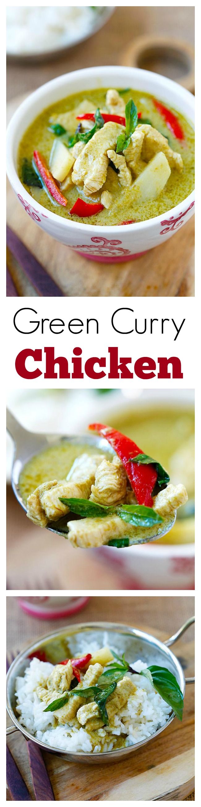 Green Curry – delicious and easy green curry with chicken. Making green curry is so easy and takes only 20 min and much cheaper than eating out.