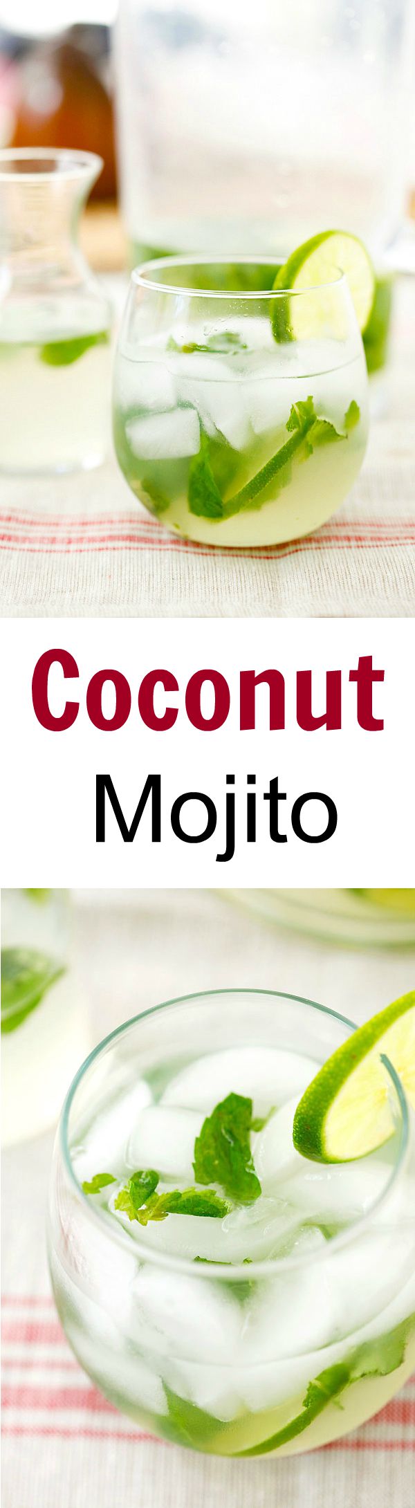 Coconut Mojito - Add tropical flavor to your regular mojito with this easy, healthy and refreshing coconut mojito recipe that takes only 10 mins to make! | rasamalaysia.com