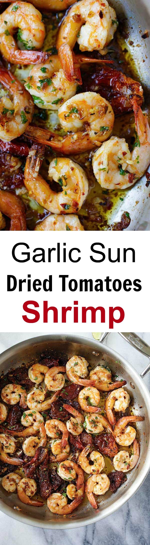 Garlic Sun-Dried Tomatoes Roasted Shrimp - Best garlic roasted shrimp recipe ever! Learn how to make this Spanish/Mediterranean dish | rasamalaysia.com