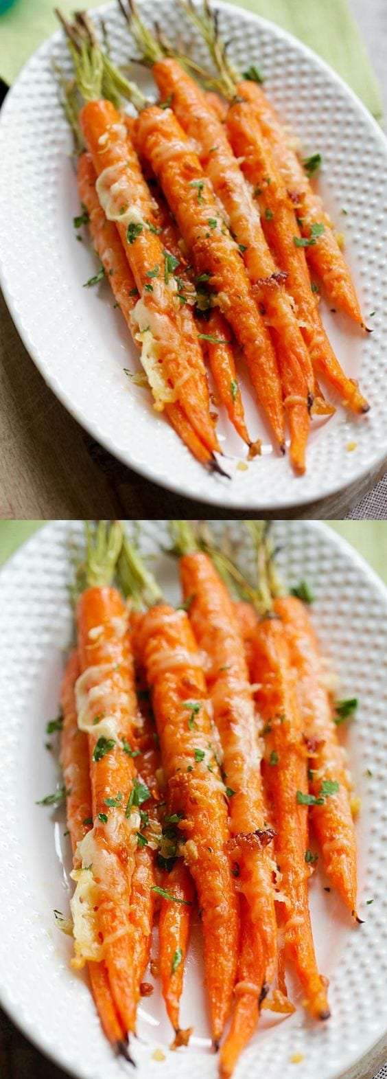 Garlic Parmesan Roasted Carrots | Easy Delicious Recipes