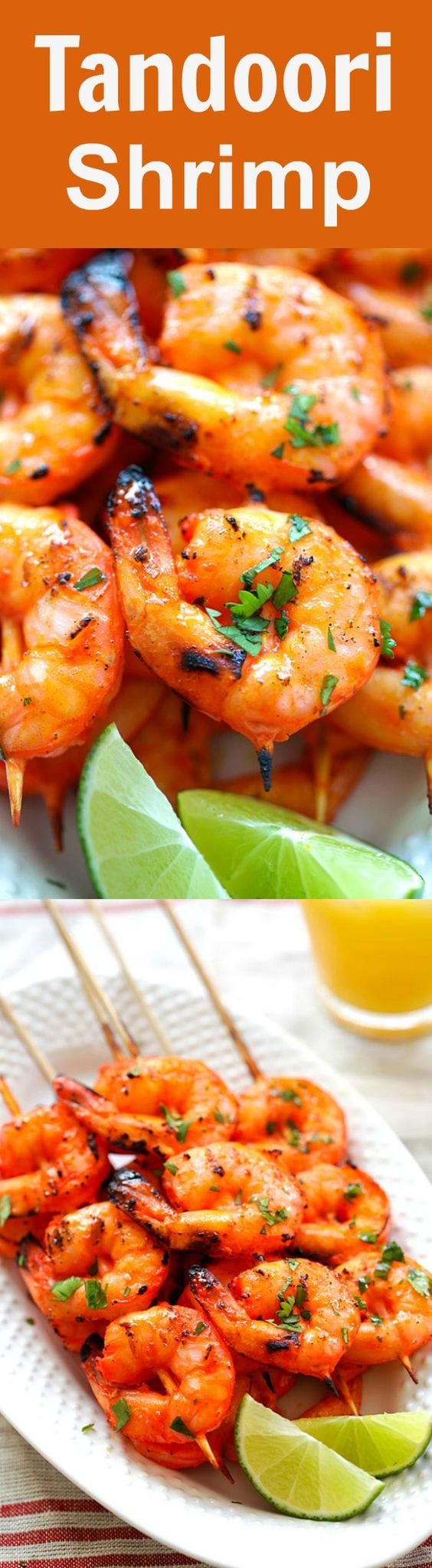 Tandoori Shrimp - perfectly marinated and grilled Indian Tandoori shrimp skewers. Super easy recipe that yields the most delicious shrimp ever | rasamalaysia.com