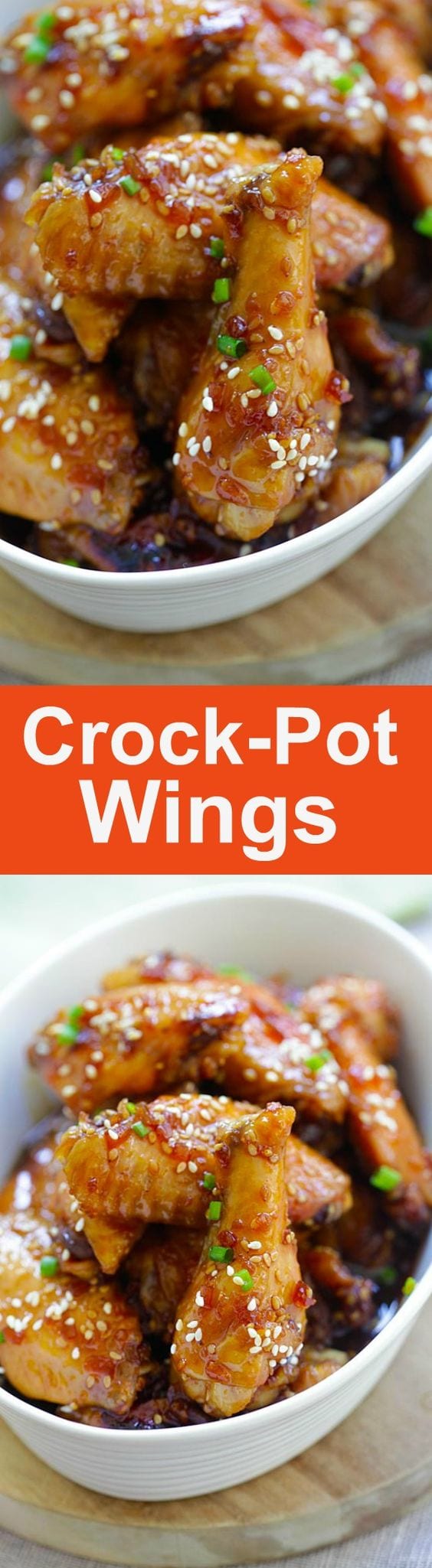Crock-Pot Wings – sweet, savory and garlicky chicken wings cooked in a slow cooker with island teriyaki sauce. 10 mins prep time, so easy | rasamalaysia.com