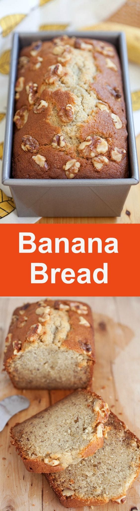 Banana bread – best homemade banana bread recipe ever! Moist, buttery, aromatic and packed with bananas and topped with walnuts. | rasamalaysia.com