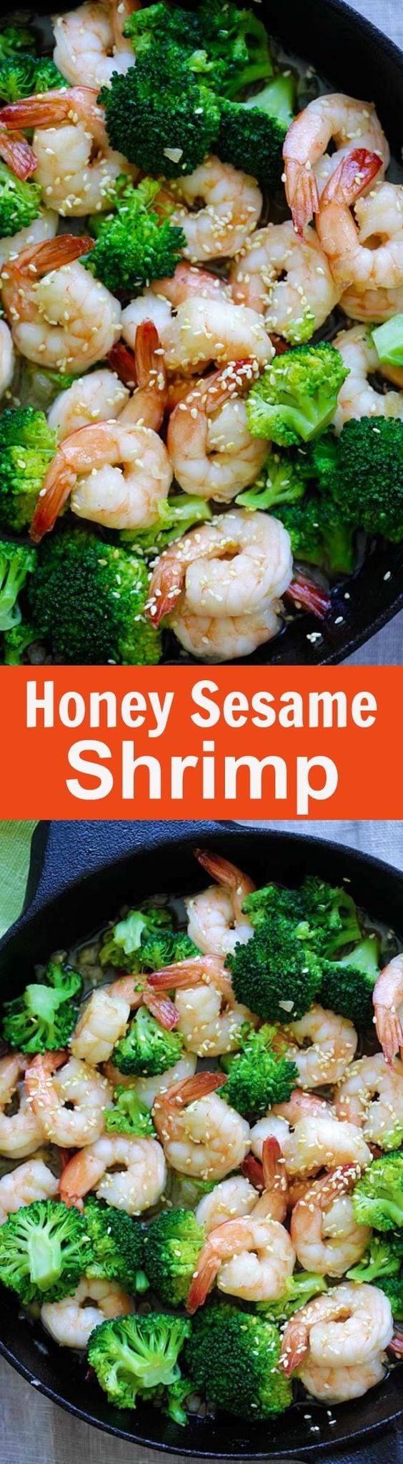 Honey Sesame Shrimp – easy and healthy shrimp stir-fry with broccoli in honey sesame sauce. Takes only 15 minutes to make | rasamalaysia.com