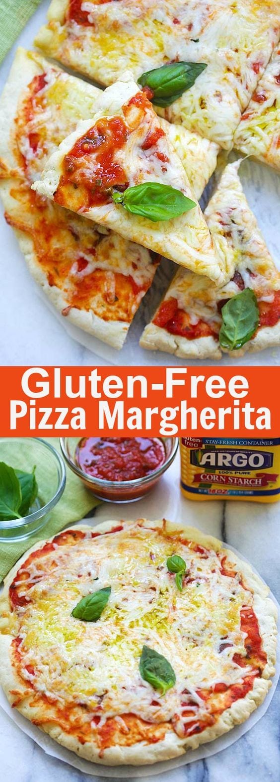 Gluten-Free Pizza Margherita - homemade pizza Margherita with gluten-free crust. Made with Argo® Corn Starch, this pizza is so delicious | rasamalaysia.com