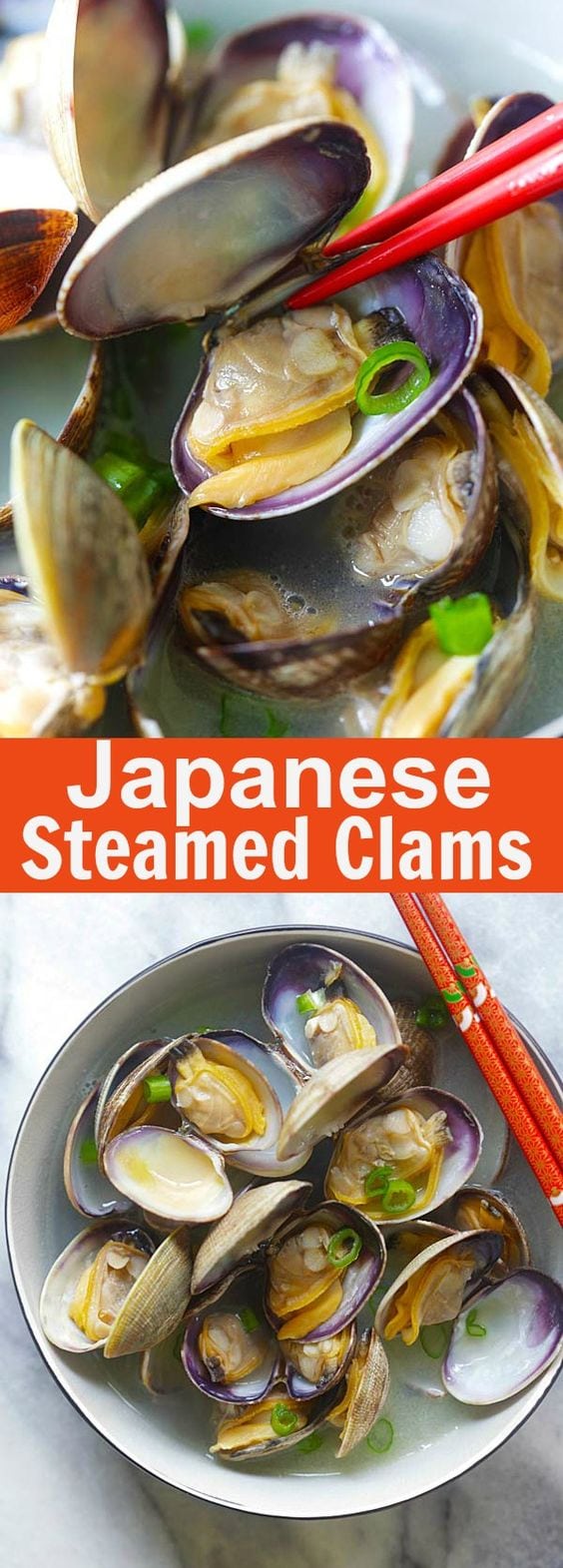 Japanese Steamed Clams - Manila (Asari) clams with butter, Japanese sake and mirin. Briny, delicious and takes only 10 mins | rasamalaysia.com