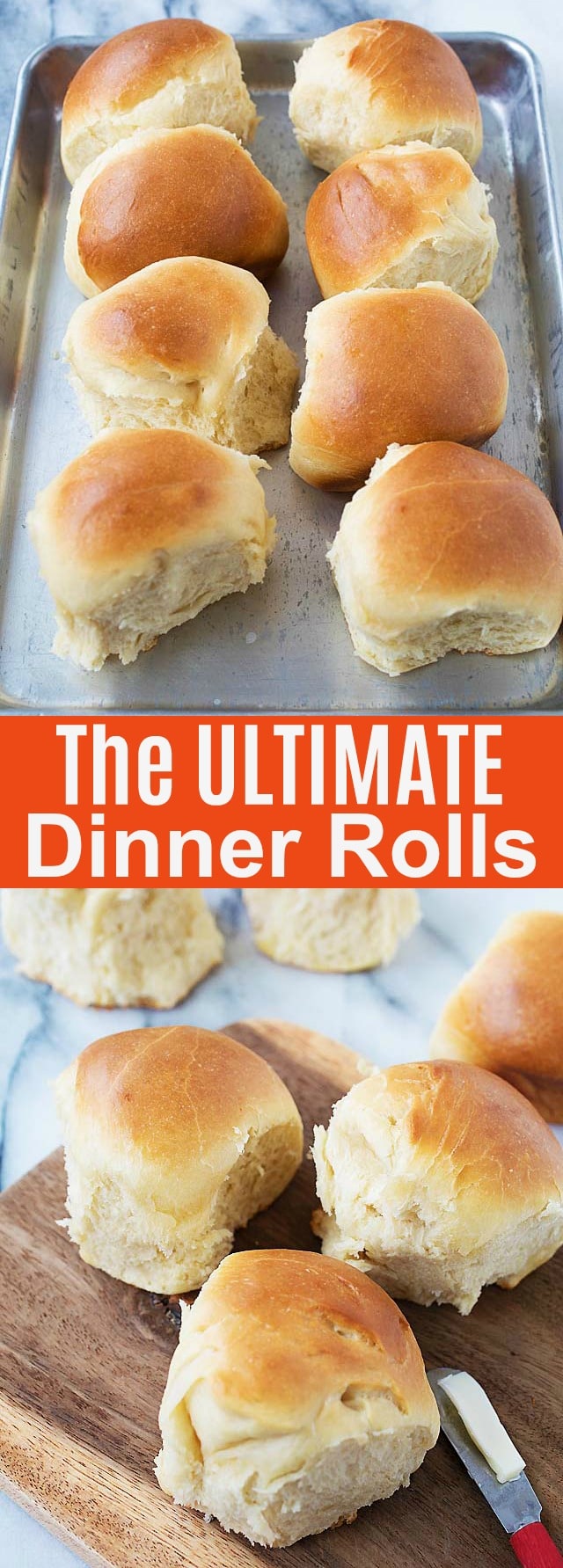 The Ultimate Dinner Rolls - this is the BEST homemade recipe that yields cotton soft, milky, rich and sweet rolls that you can't stop eating. Fail proof and novice baker friendly.