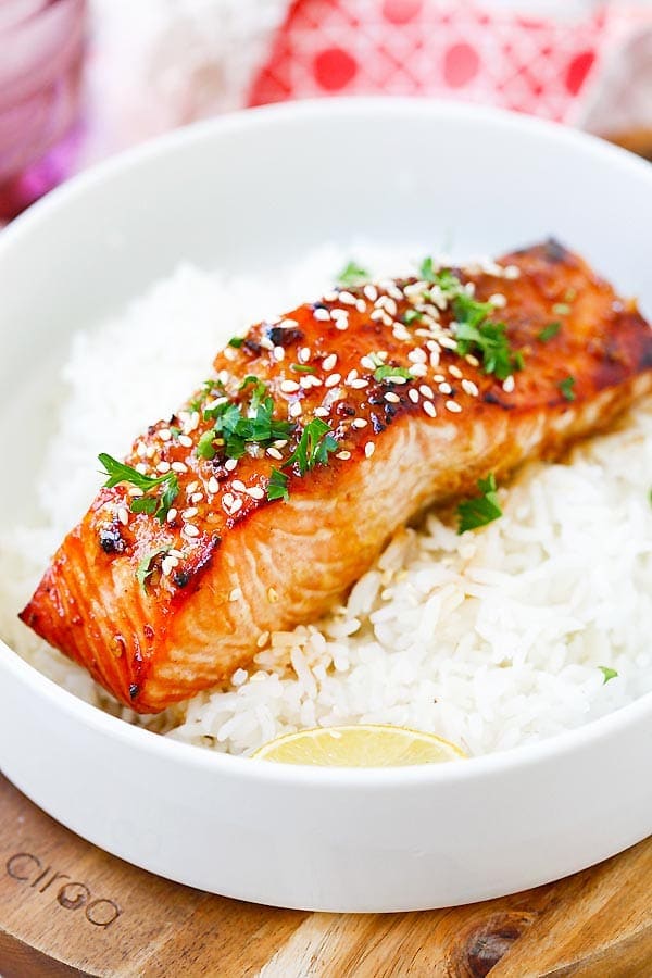 Quick and easy recipe for Ginger Garlic Baked Salmon.