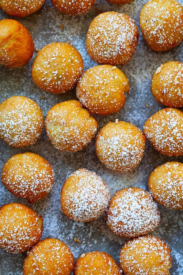 Deep fried sweet potato balls.