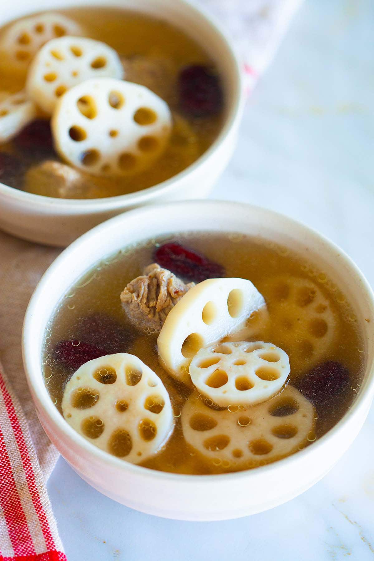 Lotus soup with chicken.
