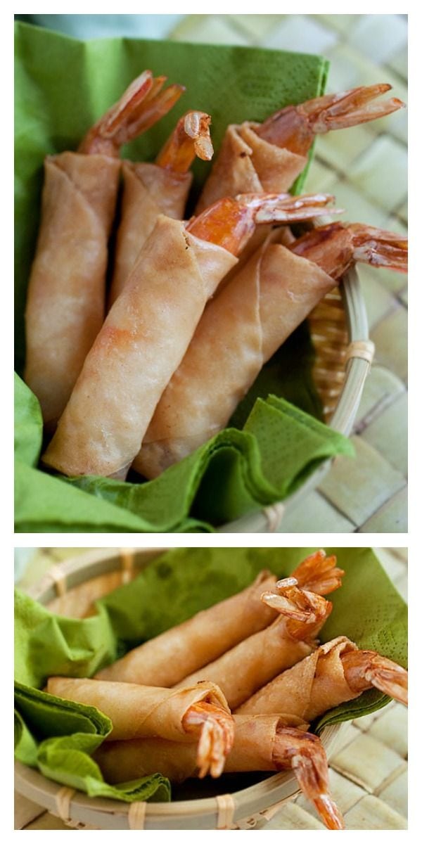 Firecracker Shrimp Recipe - Get some shrimp with spring rolls wrapper and deep-fried and you have the MOST DELICIOUS appetizer ever | rasamalaysia.com