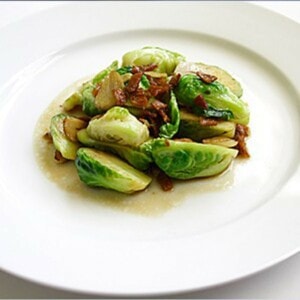 Stir-fried Brussel Sprouts with Dried Sole