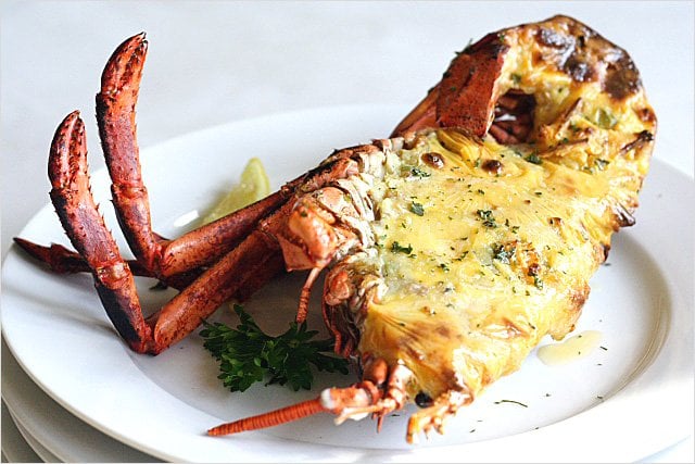 Baked lobster with cheese. Lobster with cheese baked to golden brown is the best way of cooking lobster. Easy baked lobster with cheese recipe for home cooks. | rasamalaysia.com
