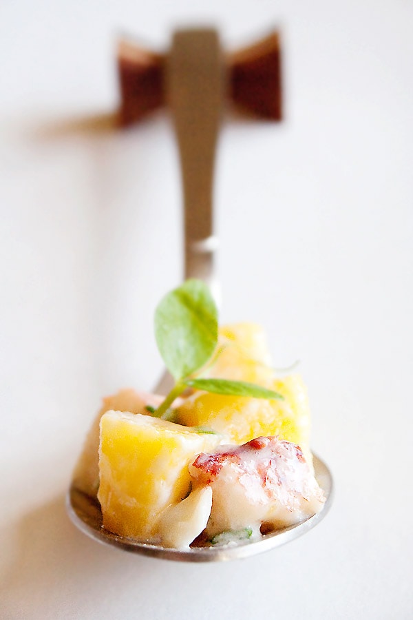 Lobster and mango salad - A refreshing and delicious lobster salad recipe with mango. Lobster and mango salad is a great salad to start a multi-course meal. | rasamalaysia.com