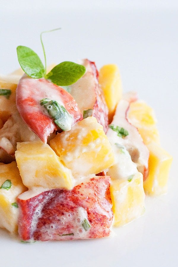 Lobster and mango salad - A refreshing and delicious lobster salad recipe with mango. Lobster and mango salad is a great salad to start a multi-course meal. | rasamalaysia.com