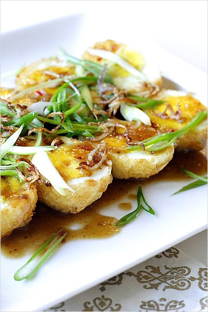 Son-In-Law Eggs - The eggs are first hard-boiled, deep-fried, and then topped with tamarind sauce. | rasamalaysia.com