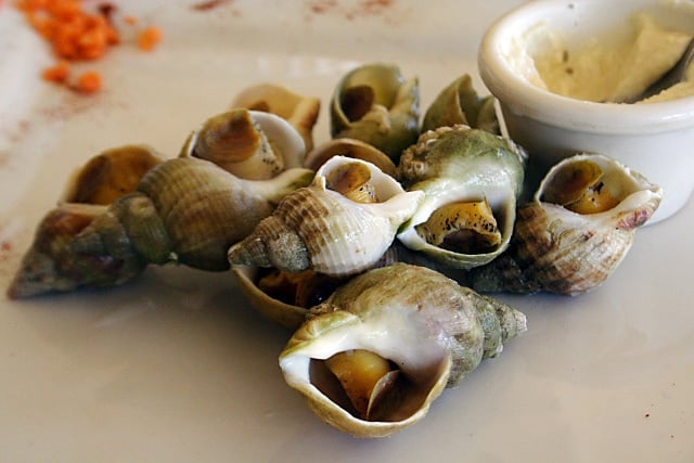 French Snails (Bulots Mayonnaise) Recipe - Served cold with garlic mayonnaise. | rasamalaysia.com