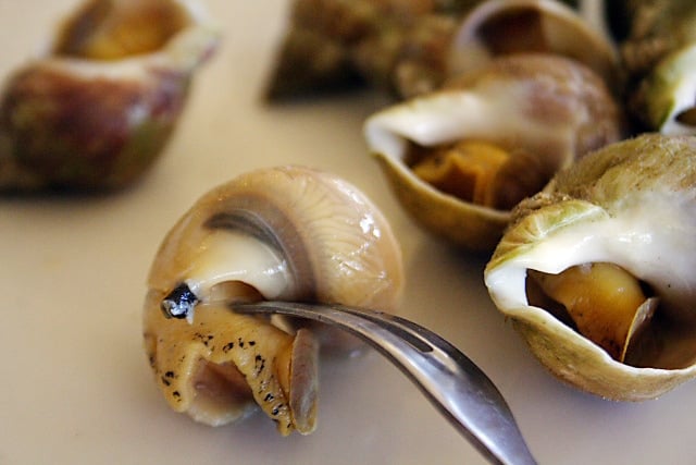 French Snails (Bulots Mayonnaise) Recipe - Served cold with garlic mayonnaise. | rasamalaysia.com