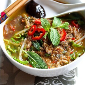 Nyonya Hot and Sour Noodles in Fish Soup