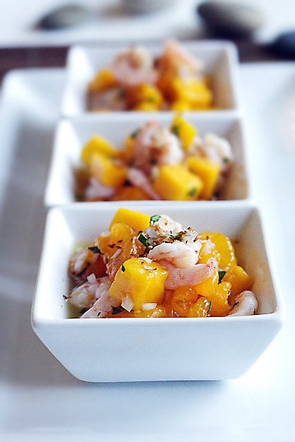 Fruit Salad Recipe (with Baby Shrimps and Toasted Coconut): This is especially refreshing for those in Southern California now because of the heat wave, so here is the recipe to share with you. | rasamalaysia.com