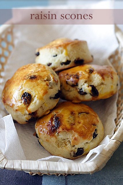 If you like raisins and scones. You will love this simple, irresistible, and delicious raisin scones recipe. These raisin scones are to die for. | rasamalaysia.com