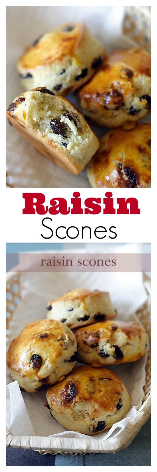 If you like raisins and scones. You will love this simple, irresistible, and delicious raisin scones recipe. These raisin scones are to die for. | rasamalaysia.com