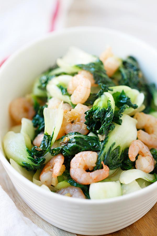 Baby Bok Choy with Shrimp | Easy Delicious Recipes