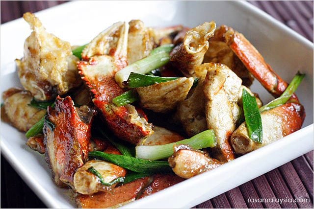 Juicy Chinese crab tossed with ginger and scallions to make it a perfect meal.