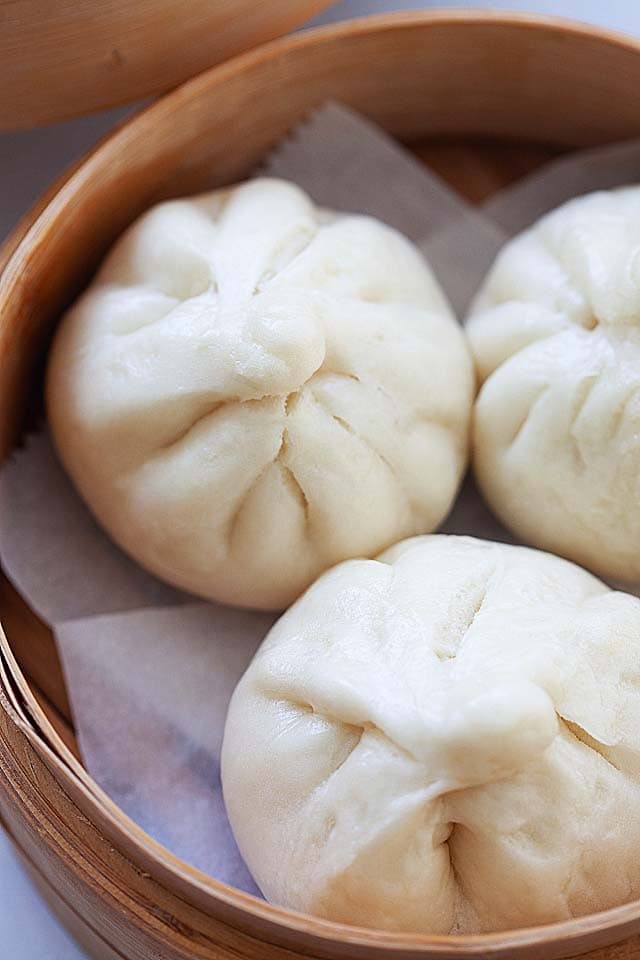 Steamed chicken buns.