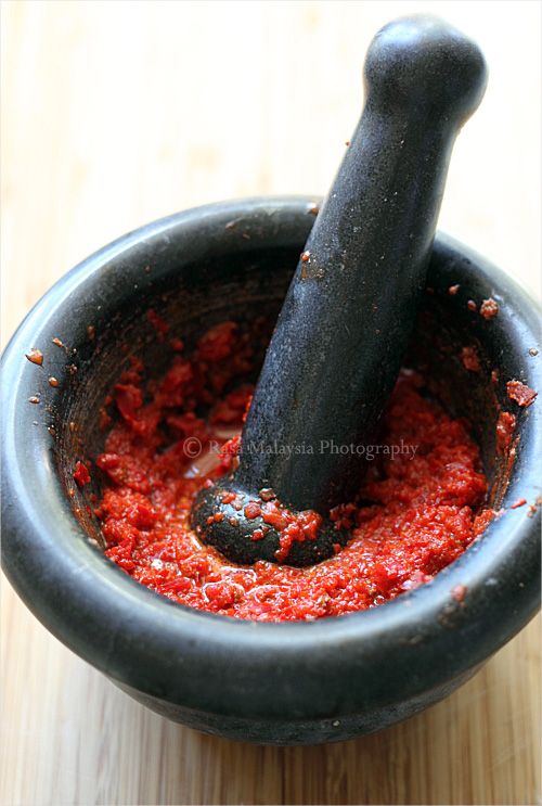 Sambal belacan is a Malaysian condiment and the basic building block for Malaysian food. The best sambal belacan recipe with easy step-by-step photo guide. | rasamalaysia.com