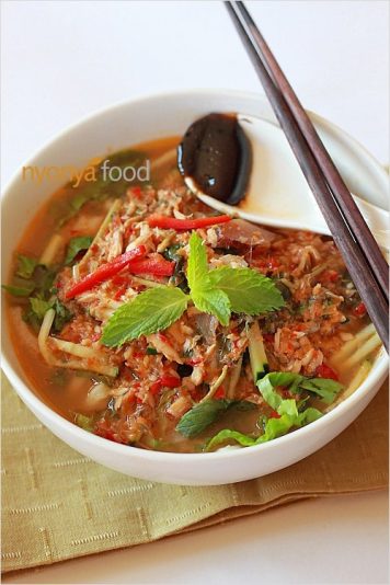Nyonya Noodles with Fish Broth (Assam Laksa) - Rasa Malaysia