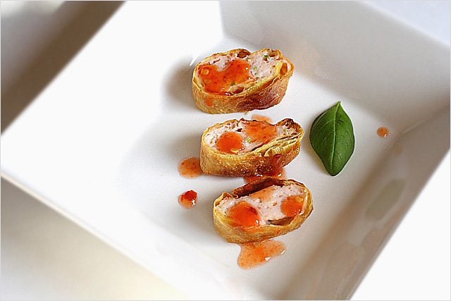 Tau Hu Ky - fried shrimp wrapped with bean curd skin | rasamalaysia.com