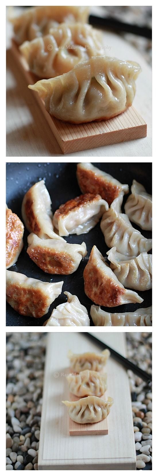 Gyoza or Japanese pan-fried dumplings are SO delicious. EASY gyoza recipe made with store-bought ingredients, cheap & a zillion times better than takeout. | rasamalaysia.com