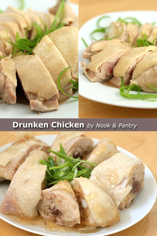 Drunken chicken is a Shanghainese cold dish where chicken is steeped in rice wine, hence 'drunken chicken.' This drunken chicken recipe is by Nook & Pantry. | rasamalaysia.com