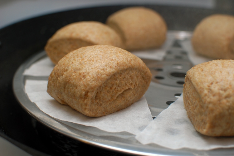 Wheat Mantou Recipe (馒头): Chinese steamed buns that are so soft and pillowy right off the steamer. | rasamalaysia.com