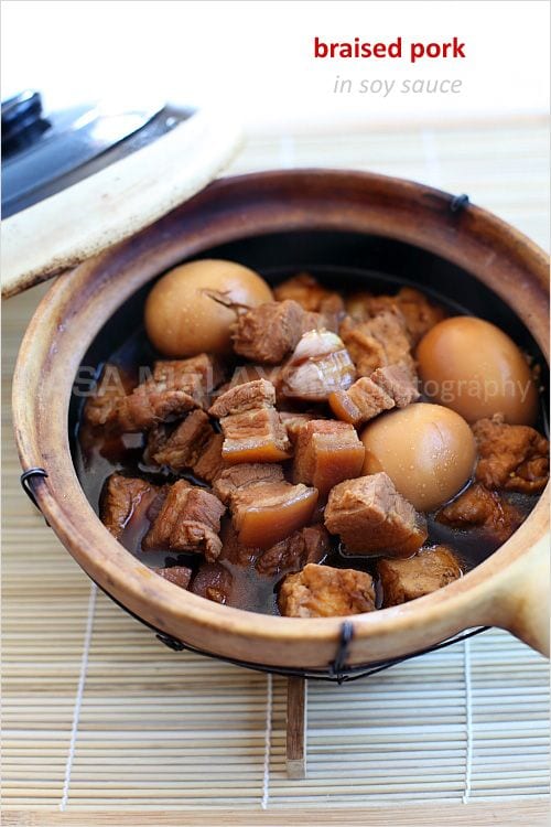 Braised Pork Belly in Soy Sauce (Tau Yew Bak) recipe - Pork belly is steeped in an intensely flavorful soy sauce. The taste is complex, sophisticated, addictive, and utterly delectable. | rasamalaysia.com