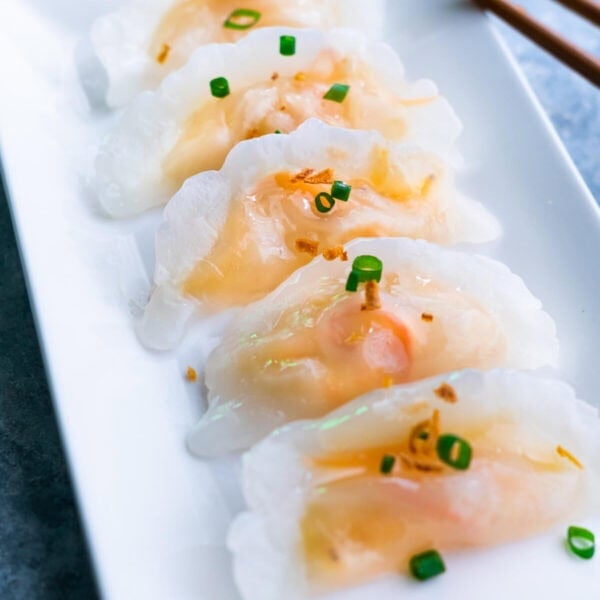 Steamed vegetable dumplings (chai kueh) served on a plate.