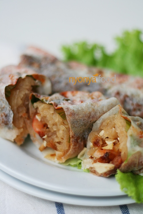 Nyonya fresh spring rolls with shredded jicama, shrimp and/or pork, plus
diced bean curd wrapped with fresh popiah skin. | rasamalaysia.com