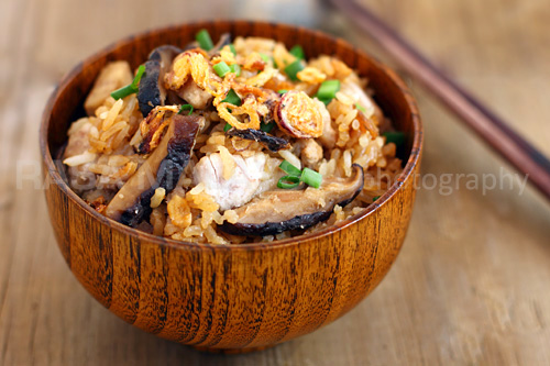 Yam rice is a savory rice dish made with yam (taro) and meat. Yam (taro) Rice is very delicious and an easy one-pot dish. | rasamalaysia.com