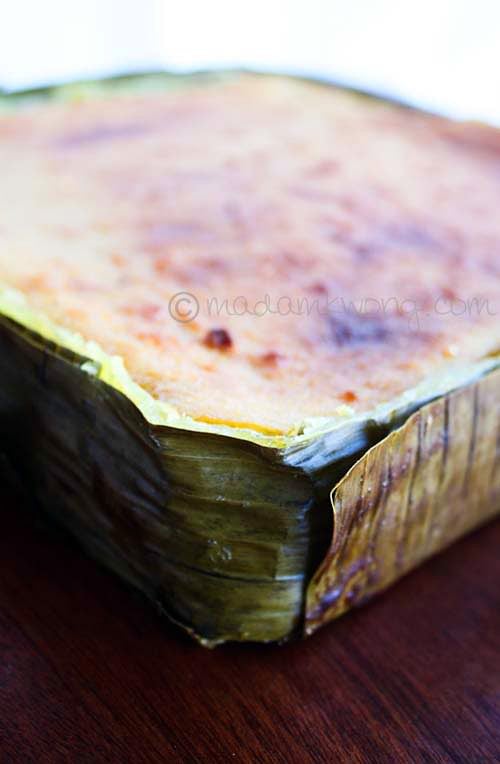 Kuih Bengka - Tapioca or Cassava Cake - Rasa Malaysia