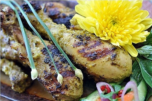 Grilled Coconut Chicken with Lemon Basil Ayam Panggang 