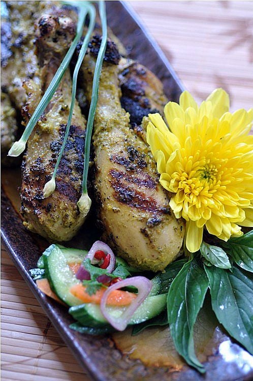 Grilled Coconut Chicken with Lemon Basil Ayam Panggang 