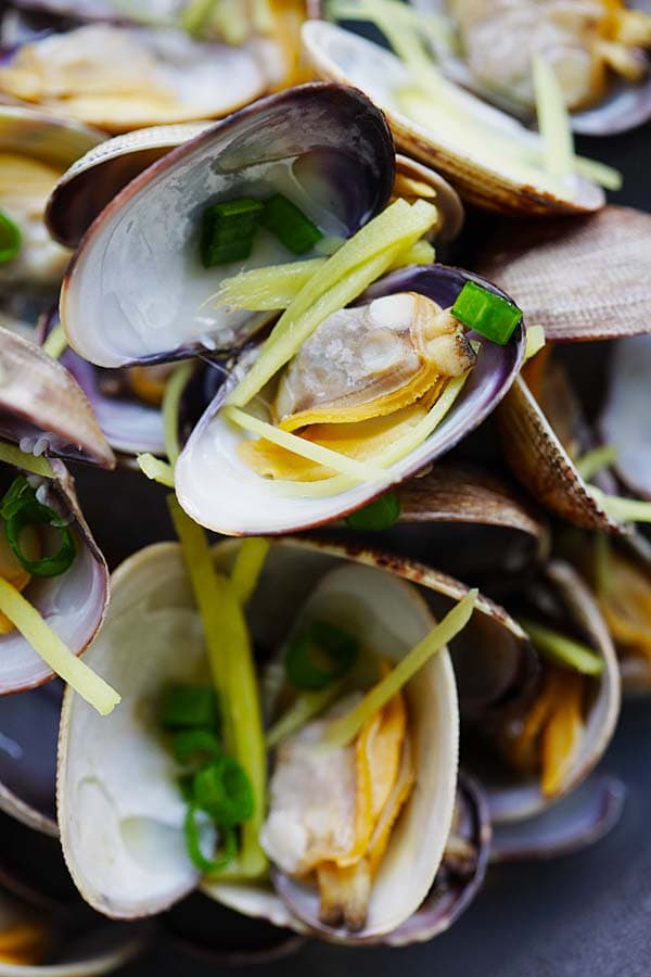 Delicious Chinese style soup with clams and ginger.