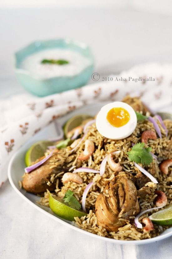 Chicken Biryani is a popular spiced Indian rice. Easy chicken biryani recipe by Asha, an Indian native in New York City and blog at Fork Spoon Knife. | rasamalaysia.com